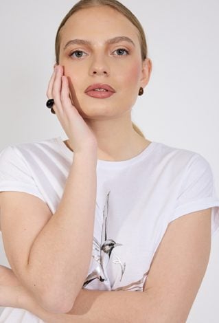 Bawełniany T-shirt z nadrukiem