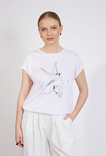 Bawełniany T-shirt z nadrukiem