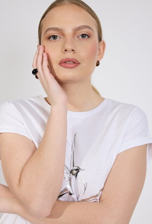 Bawełniany T-shirt z nadrukiem