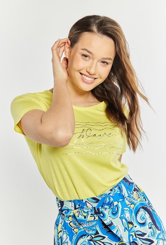 T-shirt damski z dżetami