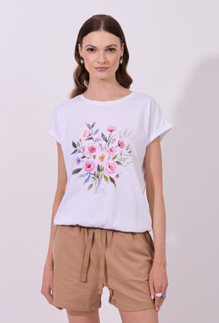 T-shirt z kwiatami