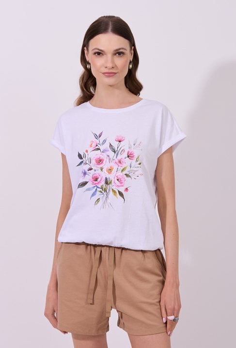T-shirt z kwiatami