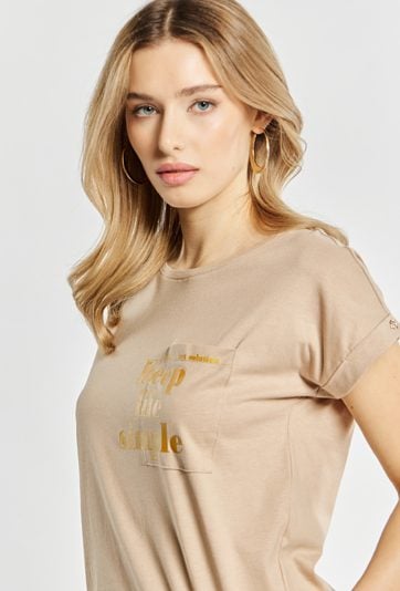 T-shirt damski z bawełny