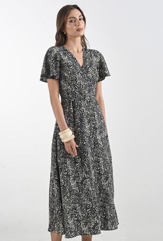 Długa kopertowa sukienka