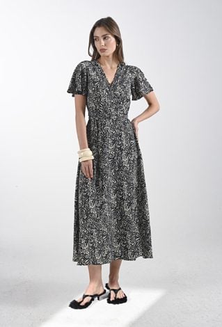 Długa kopertowa sukienka