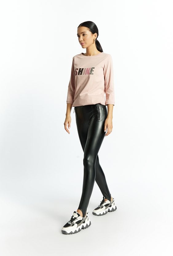 Spodnie damskie z imitacji skóry