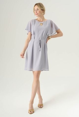 Szyfonowa sukienka z krótkim rękawem