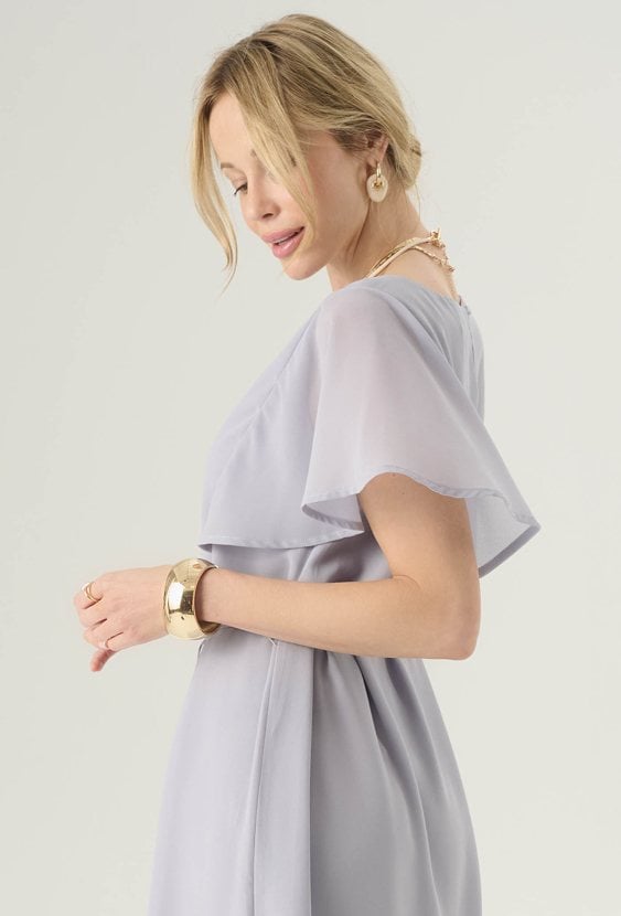 Szyfonowa sukienka z krótkim rękawem