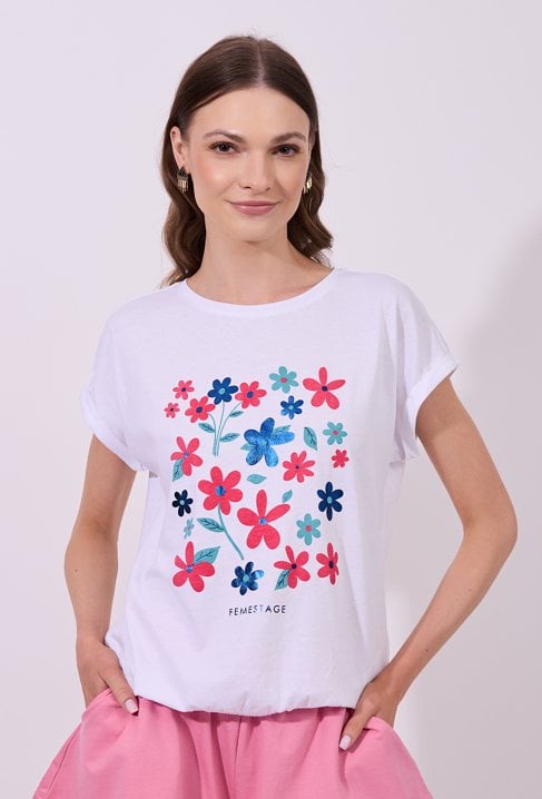 T-shirt z kwiatowym nadrukiem