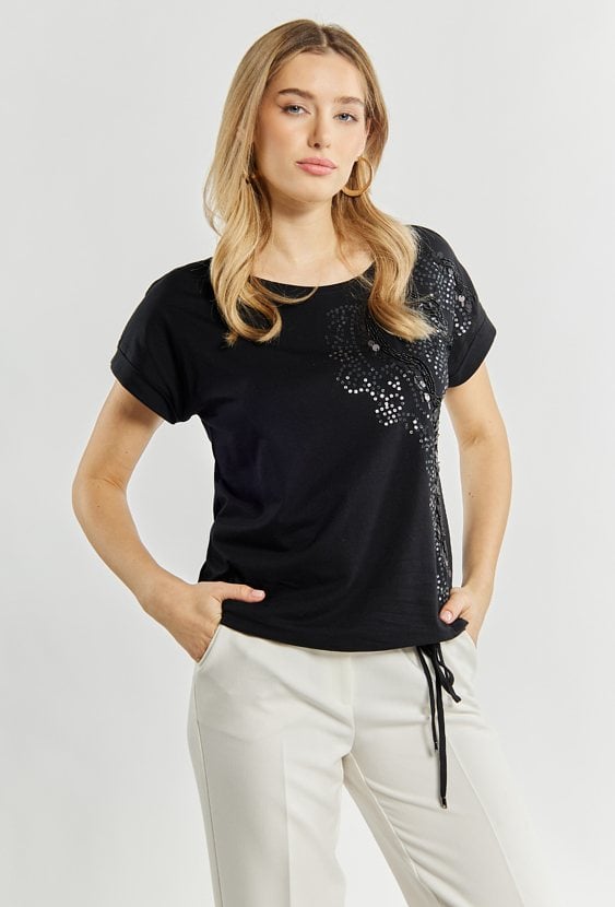 T-shirt z cekinowym wzorem