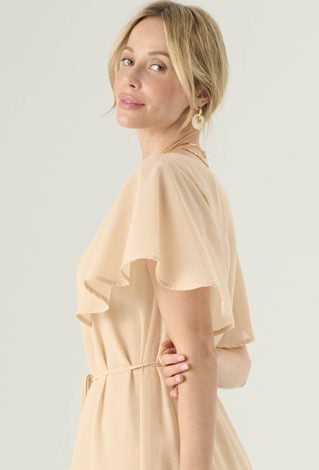 Szyfonowa sukienka z krótkim rękawem