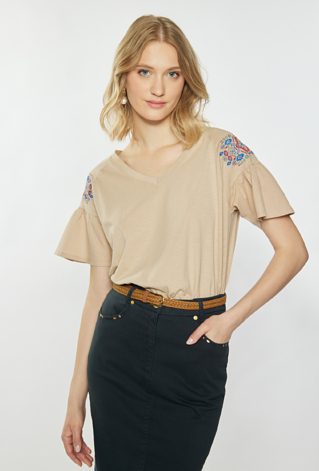 Bawełniana bluzka z wzorem boho