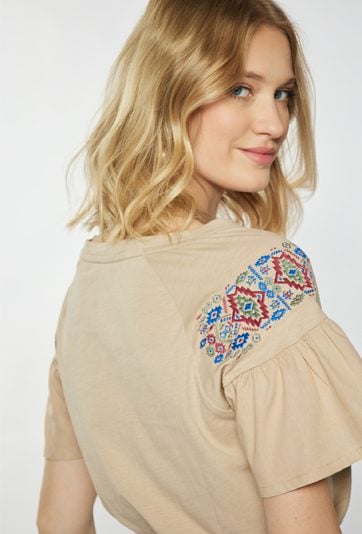 Bawełniana bluzka z wzorem boho