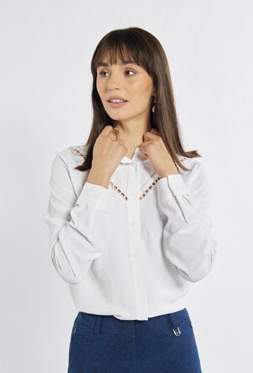 Koszula z ażurową wstawką