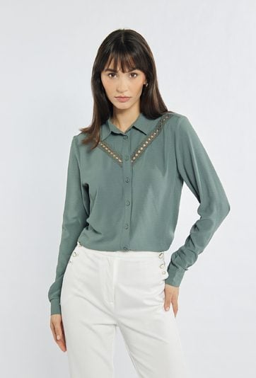 Koszula z ażurową wstawką