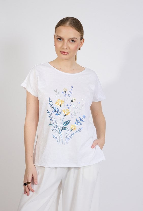 Bawełniany T-shirt z wzorem