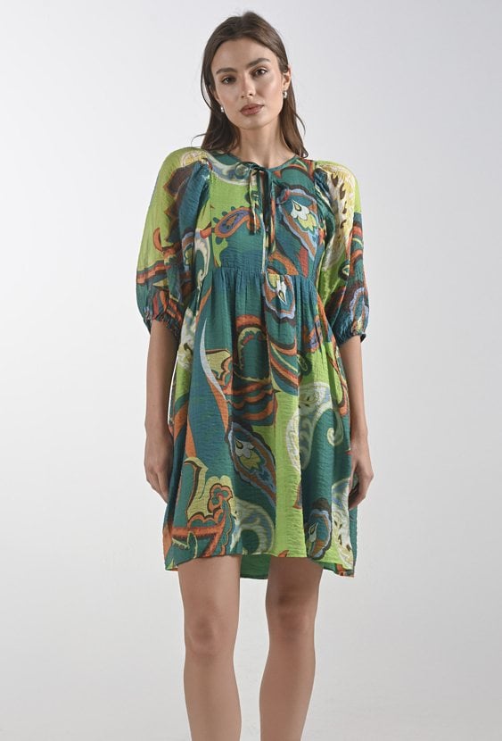 Krótka sukienka w energetyczny print