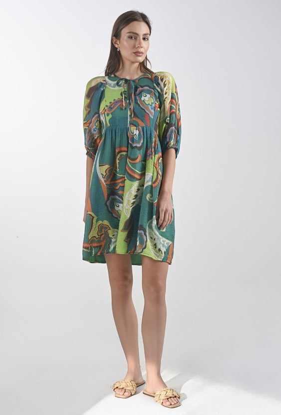 Krótka sukienka w energetyczny print