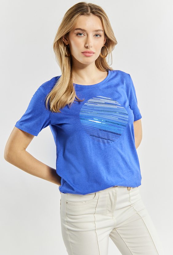 Dzianinowy T-shirt damski