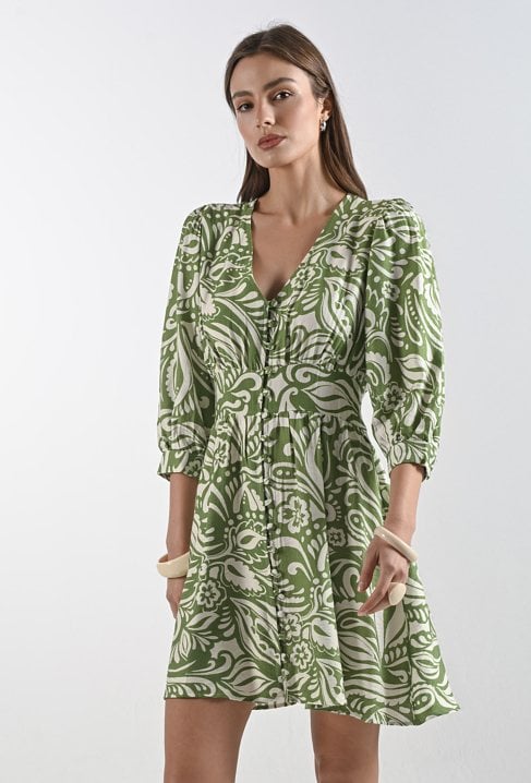 Kobieca sukienka z energetycznym printem