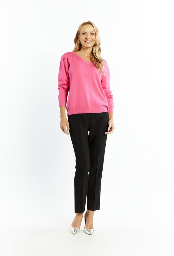 Sweter damski z małymi dżetami