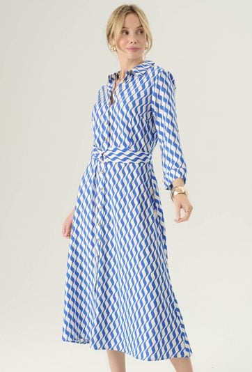 Długa sukienka w energetyczny print