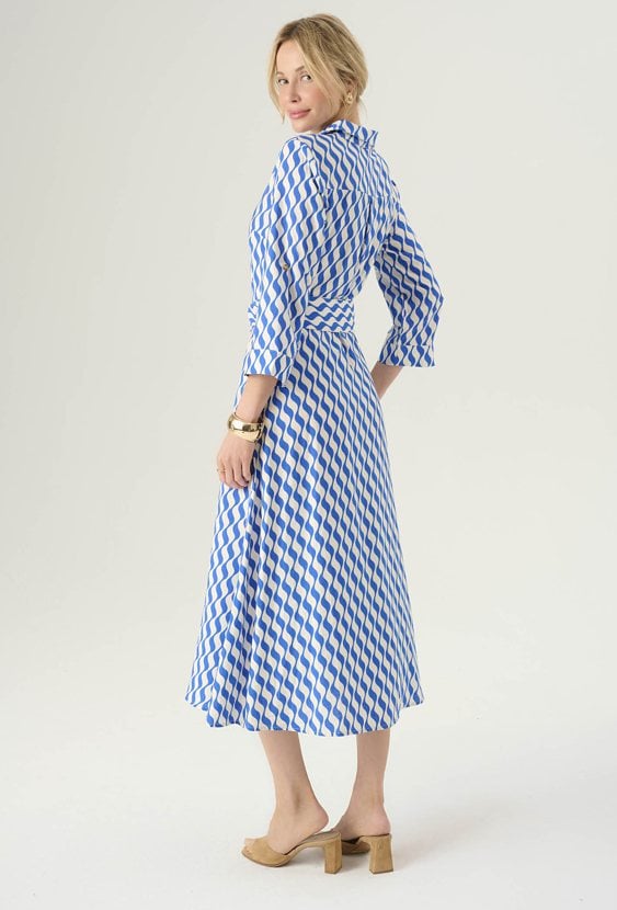 Długa sukienka w energetyczny print