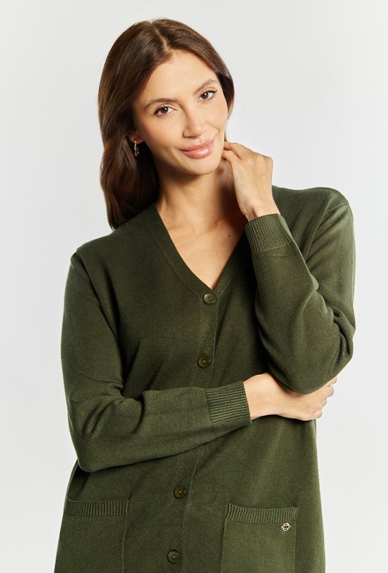 Sweter damski z kieszeniami