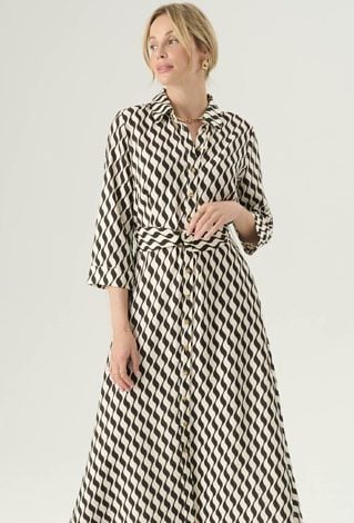 Długa sukienka w energetyczny print