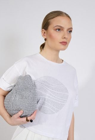 T-shirt z połyskiem