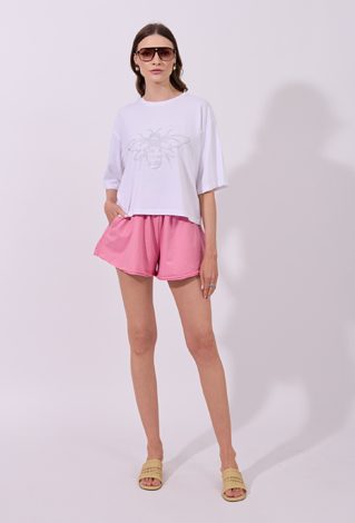 T-shirt damski z bawełny