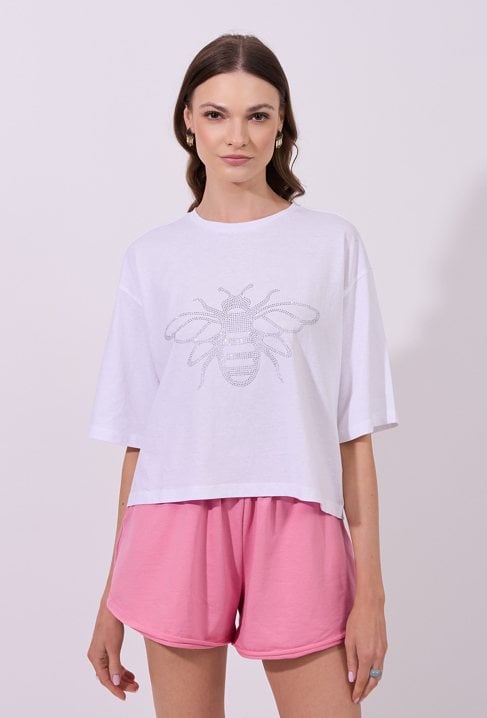 T-shirt damski z bawełny