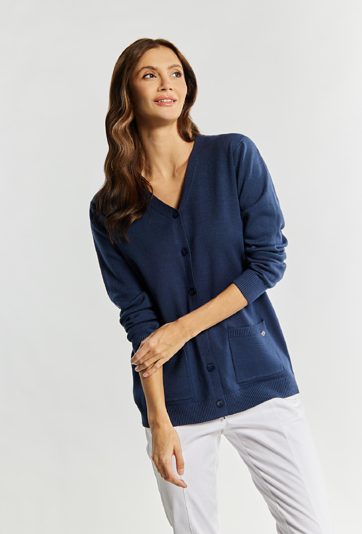 Sweter damski z kieszeniami