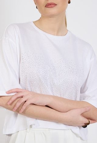 T-shirt z połyskującymi elementami