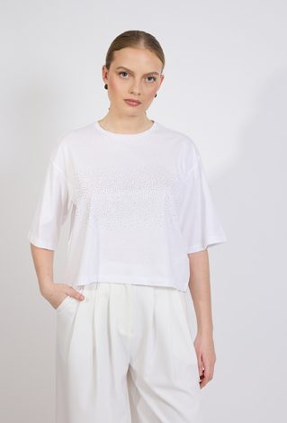 T-shirt z połyskującymi elementami