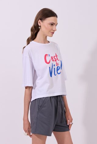 T-shirt z napisem