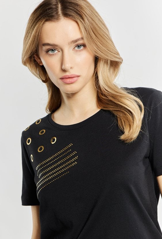 T-shirt damski ze zdobieniem