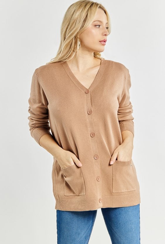 Sweter damski z kieszeniami
