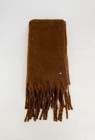 Czekoladowy puchowy szal
