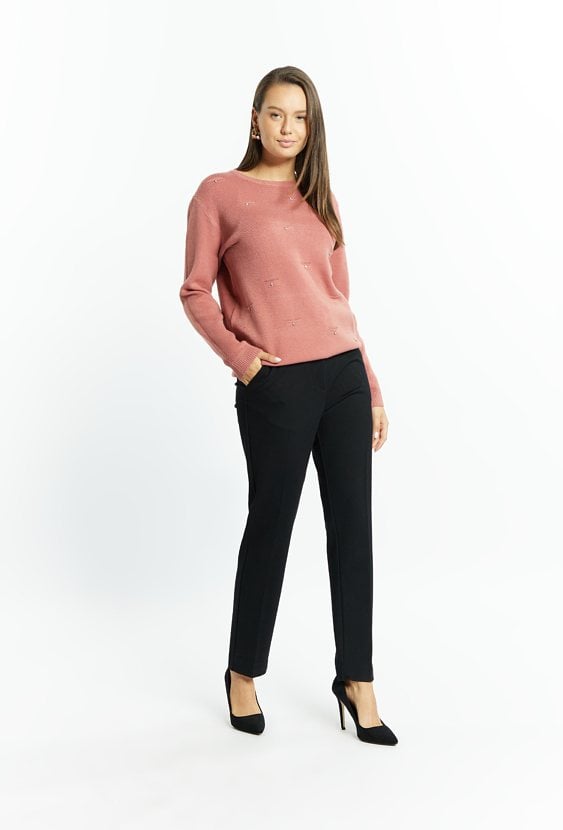 Wiskozowy sweter z dżetami