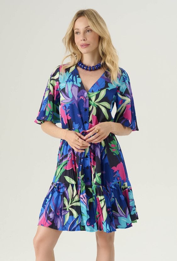 Krótka sukienka w energetyczny print