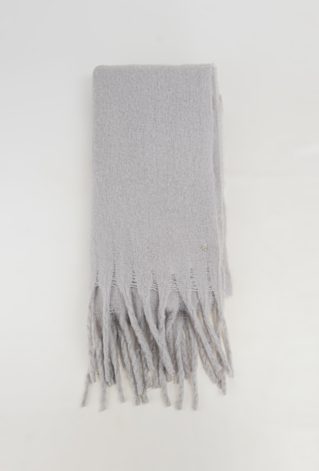 Szary puchowy szal
