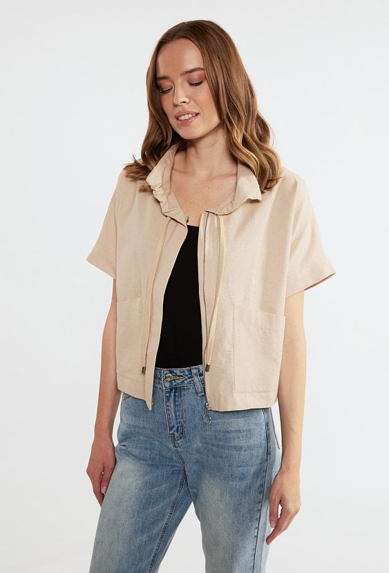 Lniany żakiet damski