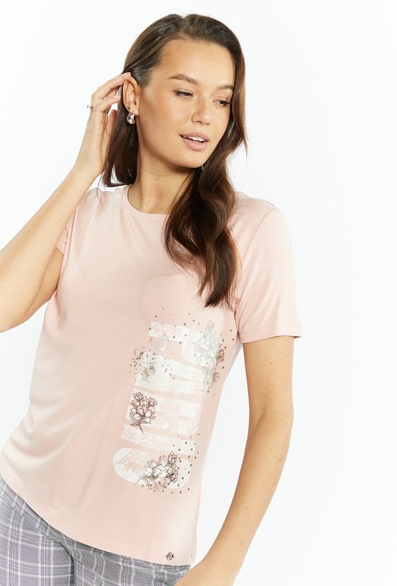 T-shirt dzianinowy z wiskozy