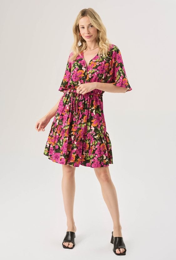 Krótka sukienka w energetyczny print