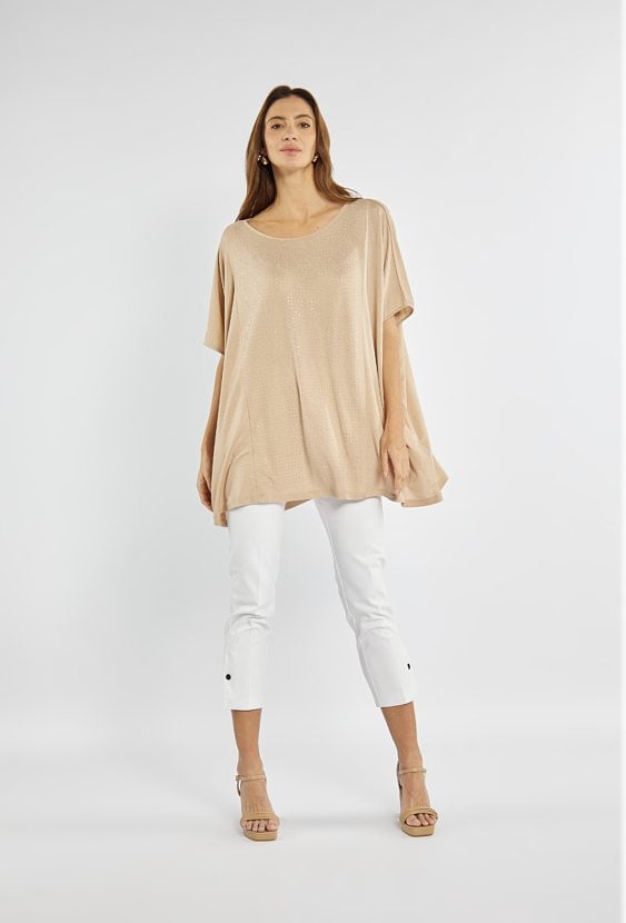 Luźna bluzka z połyskującymi detalami