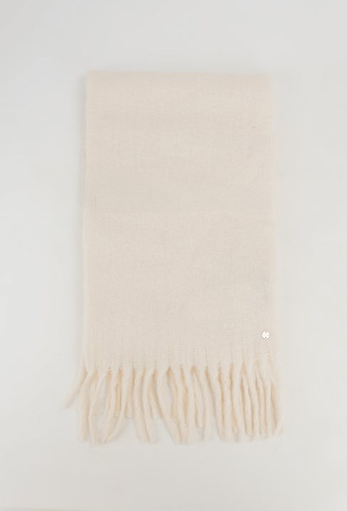 Kremowy szal z wełną
