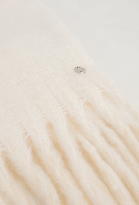 Kremowy szal z wełną