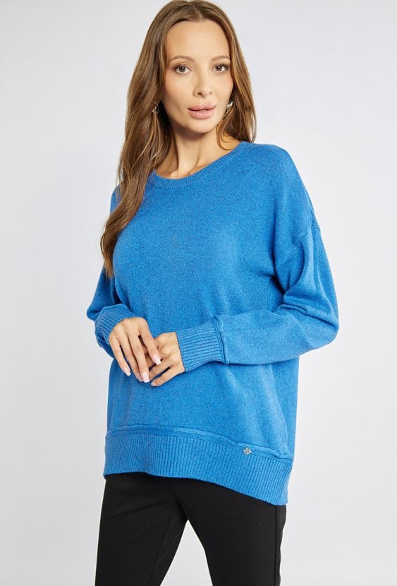 Połyskujący sweter damski