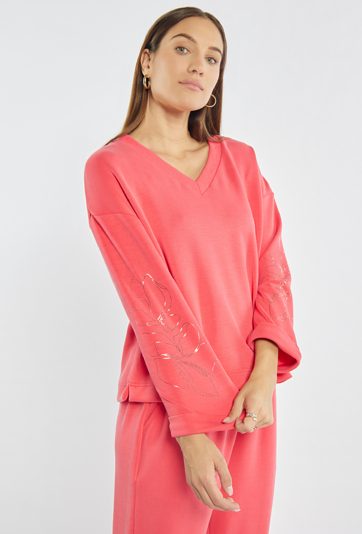 Bluza damska z dekoltem w serek